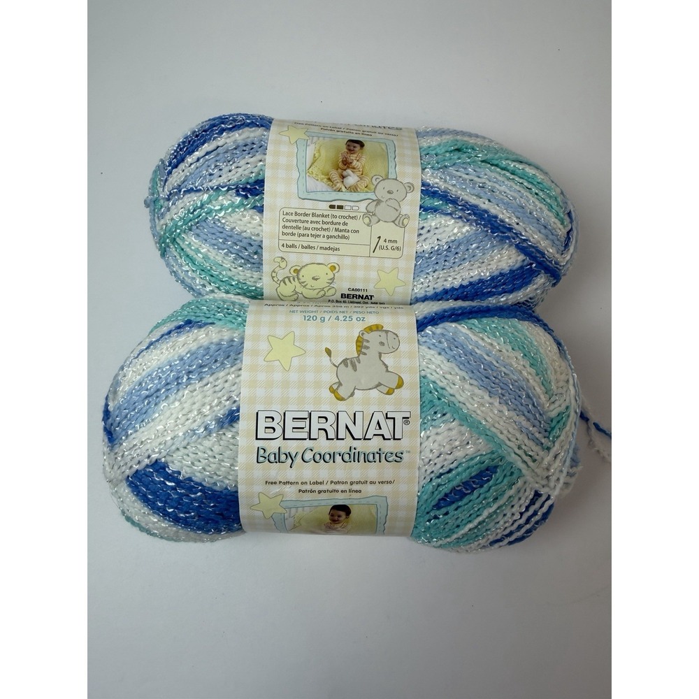 Bernat Baby Coordinates Pompadour Yarn — Buddy Blue — TWO SKEINS, 4.25 oz each